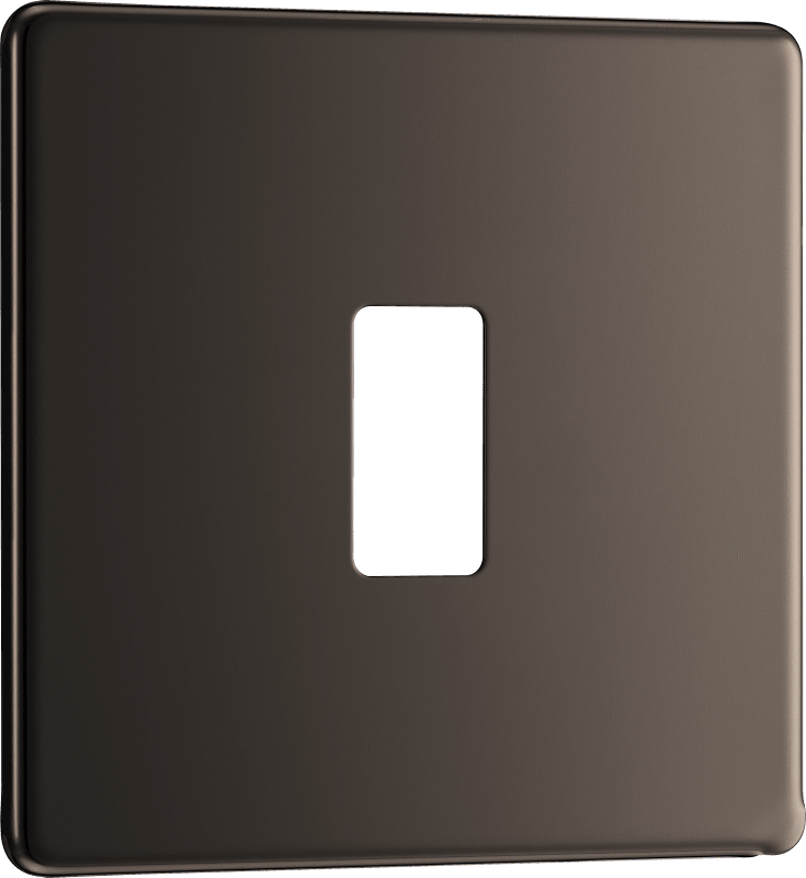 BG Nexus Screwless Flatplate Black Nickel 1 module, square - RFBN1-01