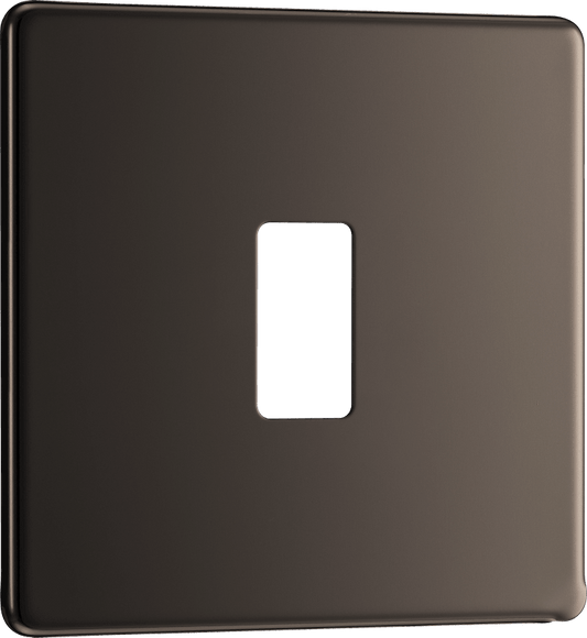 BG Nexus Screwless Flatplate Black Nickel 1 module, square - RFBN1-01
