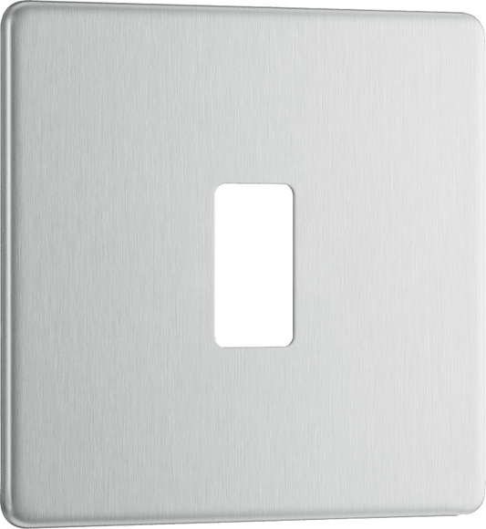 BG Nexus Screwless Flatplate Brushed Steel 1 module, square - RFBS1-01