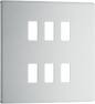 BG Nexus Screwless Flatplate Brushed Steel 6 module, square - RFBS6-01