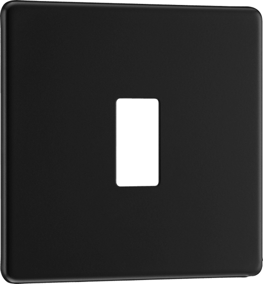 BG Nexus Screwless Flatplate Matt Black 1 module - square - RFFB1-01