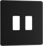 BG Nexus Screwless Flatplate Matt Black 2 module - square - RFFB2-01