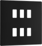 BG Nexus Screwless Flatplate Matt Black 6 module - square - RFFB6-01