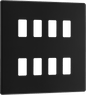 BG Nexus Screwless Flatplate Matt Black 8 module - square - RFFB8-01