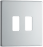 BG Nexus Screwless Flatplate Polished Chrome 2 module, square - RFPC2-01