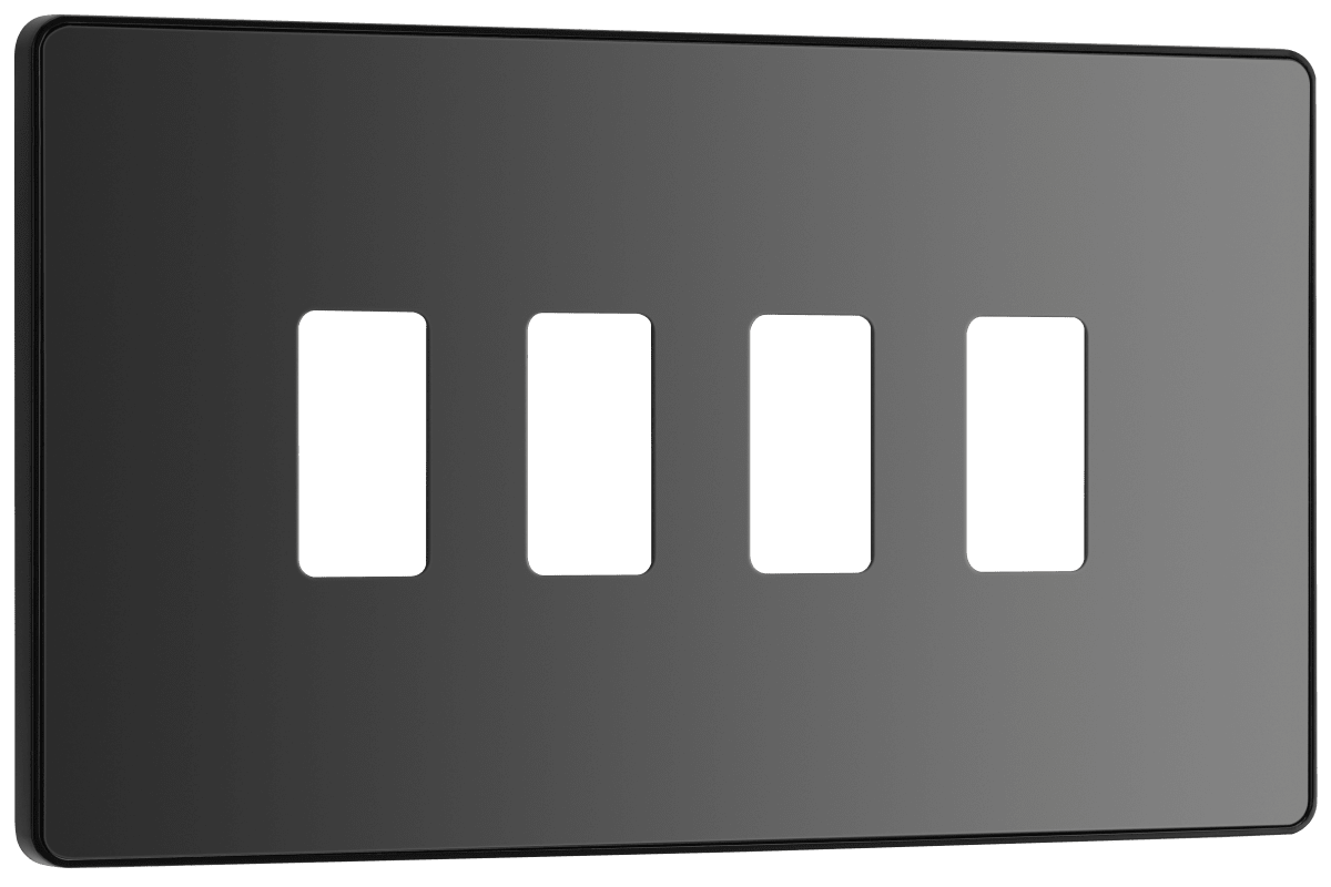BG Evolve Black Chrome 4 module, rectangular - RPCDBC4B-01