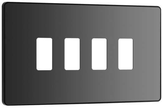 BG Evolve Black Chrome 4 module, rectangular - RPCDBC4B-01