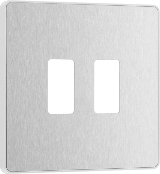 BG Evolve Brushed Steel 2 module, square - RPCDBS2W-01
