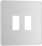 BG Evolve Brushed Steel 2 module, square - RPCDBS2W-01