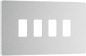 BG Evolve Brushed Steel 4 module, rectangular - RPCDBS4W-01