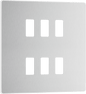 BG Evolve Brushed Steel 6 module, square - RPCDBS6W-01