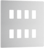 BG Evolve Brushed Steel 8 module, square - RPCDBS8W-01