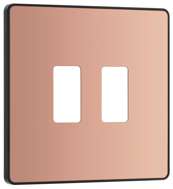 BG Evolve Polished Copper 2 module, square - RPCDCP2B-01