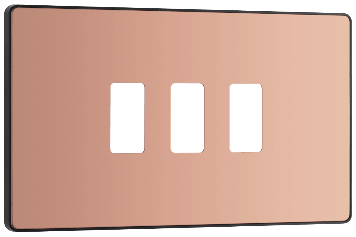 BG Evolve Polished Copper 3 module, rectangular - RPCDCP3B-01