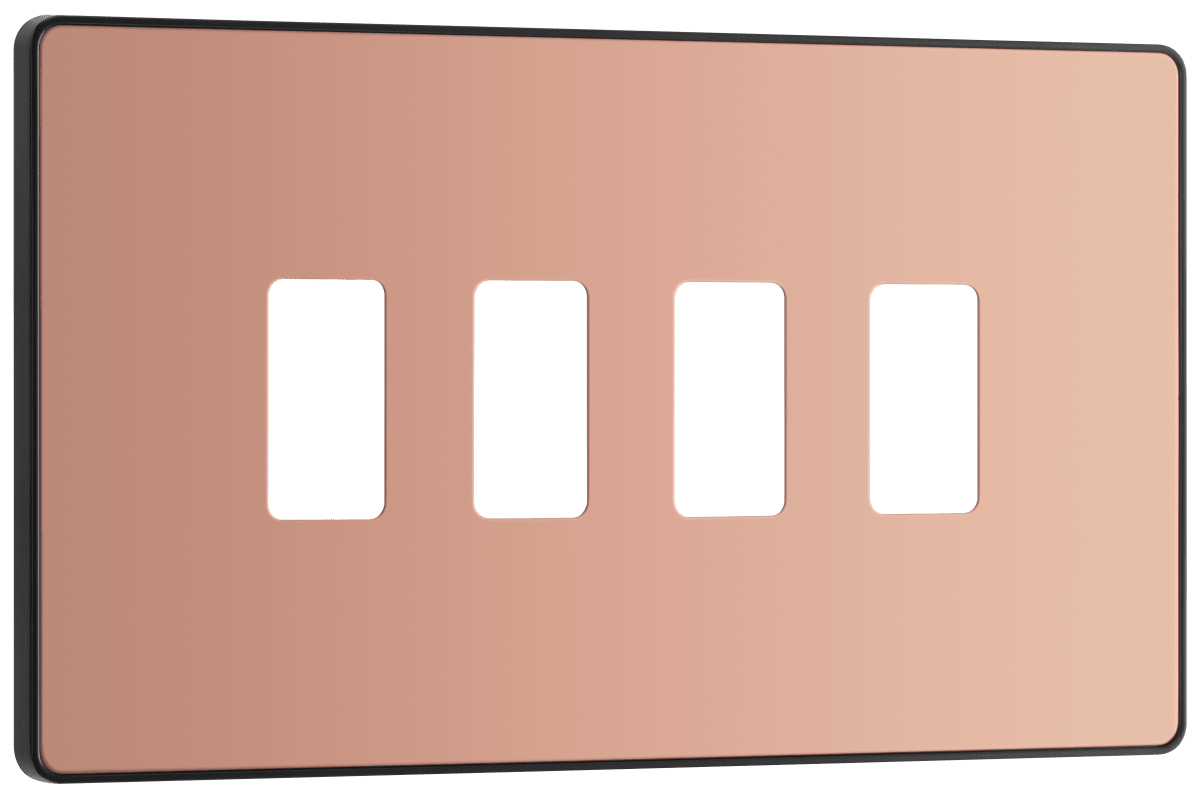 BG Evolve Polished Copper 4 module, rectangular - RPCDCP4B-01