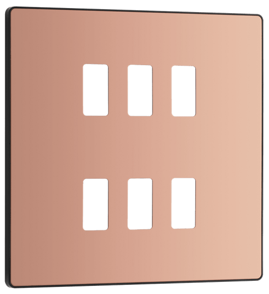 BG Evolve Polished Copper 6 module, square - RPCDCP6B-01