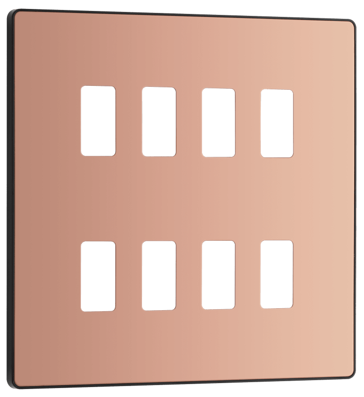 BG Evolve Polished Copper 8 module, square - RPCDCP8B-01