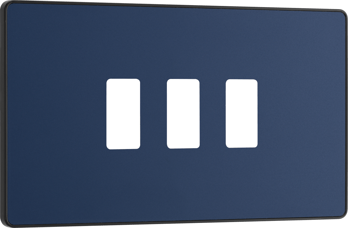 BG Evolve Matt Blue 3 module, rectangular - RPCDDB3B-01