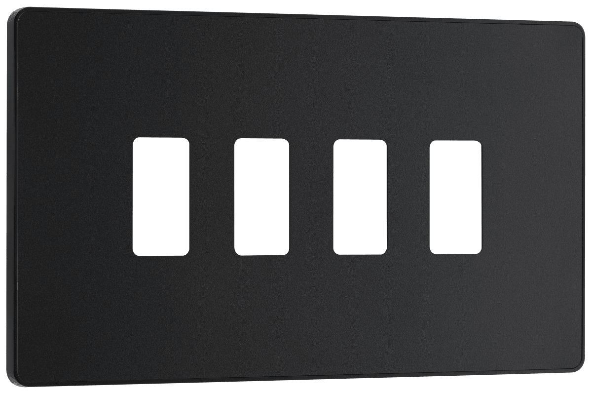 BG Evolve Matt Black 4 module, rectangular - RPCDMB4B-01