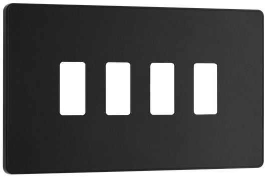 BG Evolve Matt Black 4 module, rectangular - RPCDMB4B-01