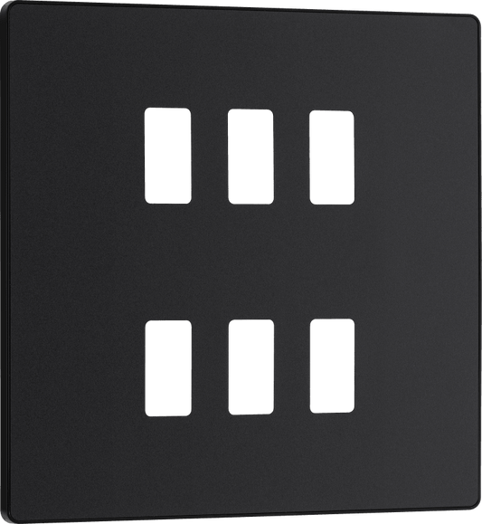 BG Evolve Matt Black 6 module, square - RPCDMB6B-01