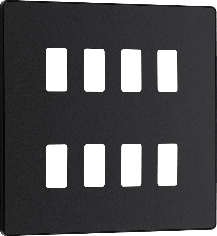 BG Evolve Matt Black 8 module, square - RPCDMB8B-01