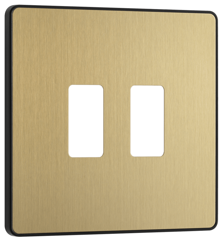 BG Evolve Satin Brass 2 module, square - RPCDSB2B-01