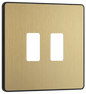 BG Evolve Satin Brass 2 module, square - RPCDSB2B-01