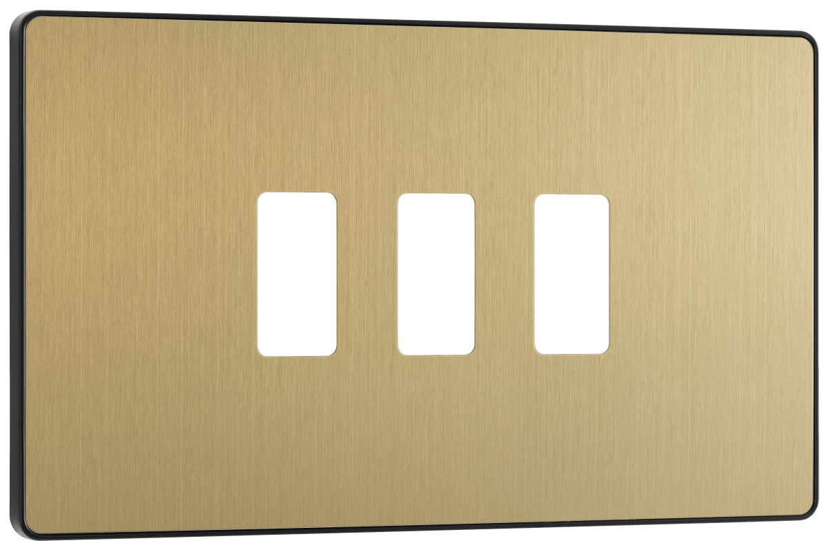 BG Evolve Satin Brass 3 module, rectangular - RPCDSB3B-01