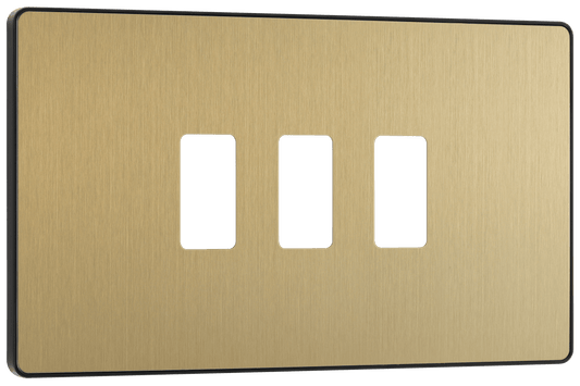 BG Evolve Satin Brass 3 module, rectangular - RPCDSB3B-01