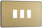 BG Evolve Satin Brass 3 module, rectangular - RPCDSB3B-01