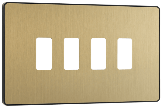 BG Evolve Satin Brass 4 module, rectangular - RPCDSB4B-01