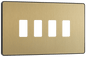 BG Evolve Satin Brass 4 module, rectangular - RPCDSB4B-01