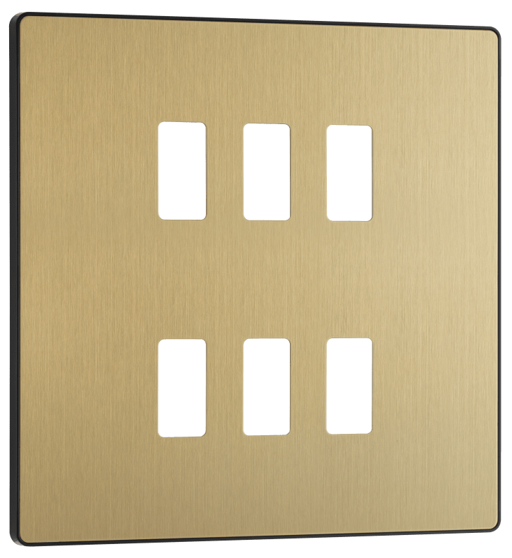 BG Evolve Satin Brass 6 module, square - RPCDSB6B-01