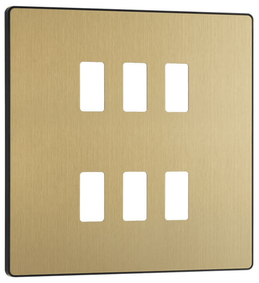 BG Evolve Satin Brass 6 module, square - RPCDSB6B-01