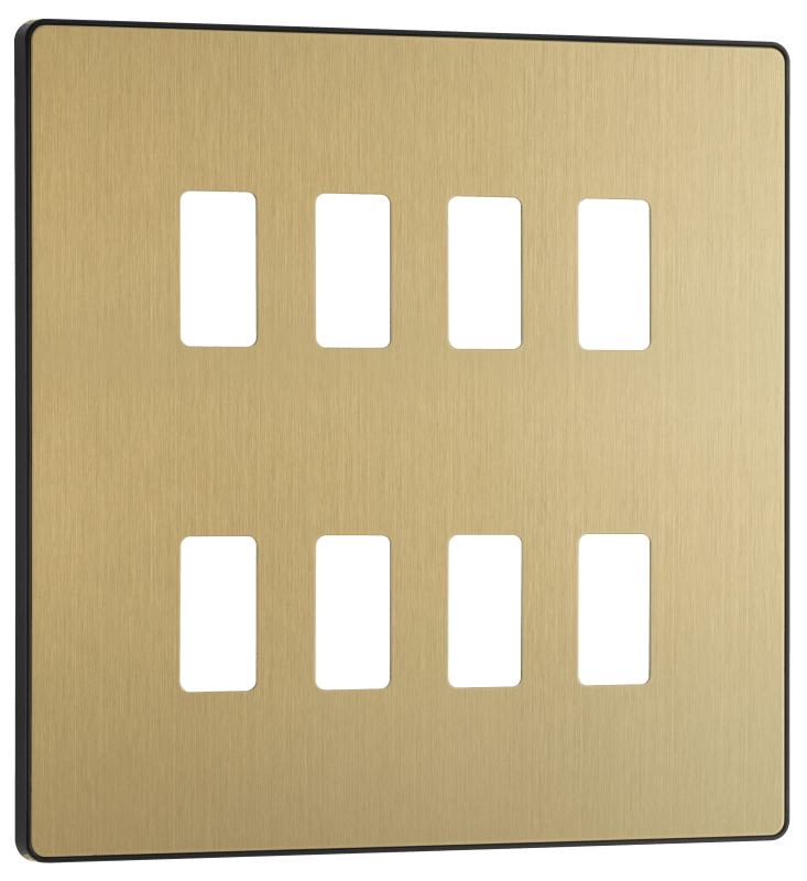BG Evolve Satin Brass 8 module, square - RPCDSB8B-01
