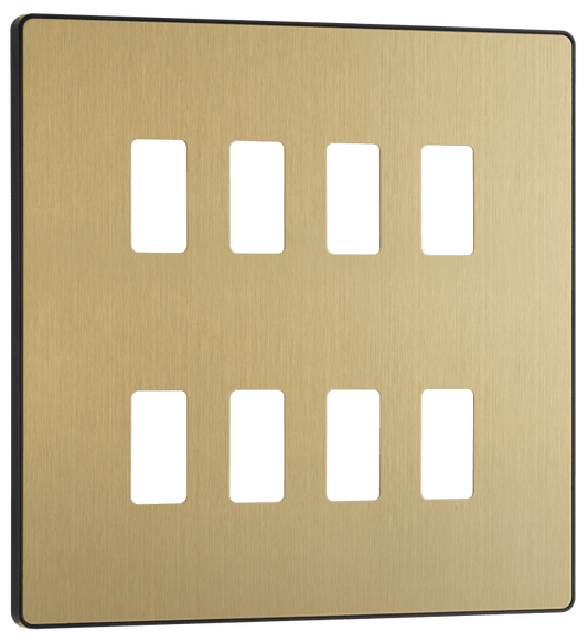BG Evolve Satin Brass 8 module, square - RPCDSB8B-01