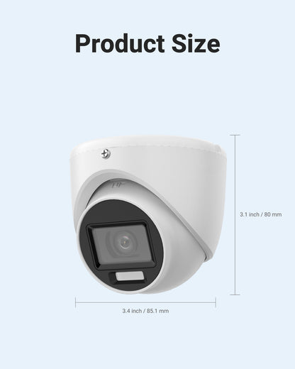 Smart Hybrid Light Full Colour Audio Fixed Turret Camera | T159W-HS | 3K, 2960 × 1665 @ 20 fps (White)