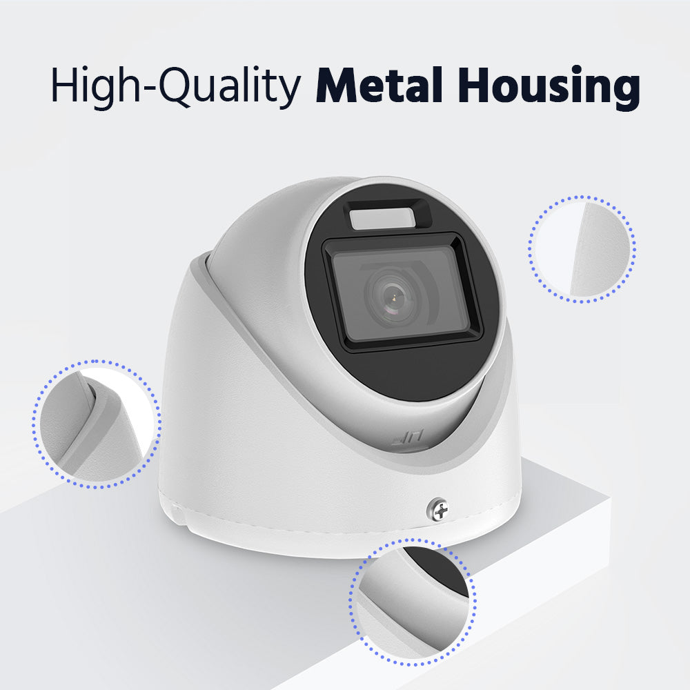 Smart Hybrid Light Full Colour Audio Fixed Turret Camera | T159W-HS | 3K, 2960 × 1665 @ 20 fps (White)