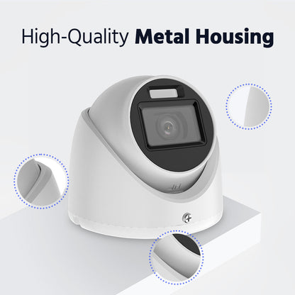 Smart Hybrid Light Full Colour Audio Fixed Turret Camera | T159W-HS | 3K, 2960 × 1665 @ 20 fps (White)