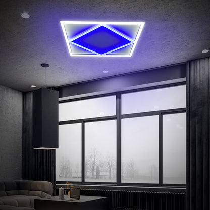 Ener-J Double Square Borderline LED Ceiling Panel 595x595mm 40W 6000K Daylight and Blue