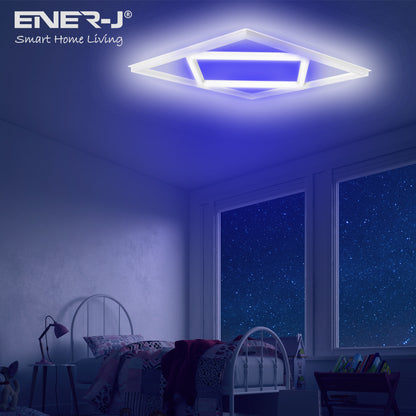 Ener-J Double Square Borderline LED Ceiling Panel 595x595mm 40W 6000K Daylight and Blue