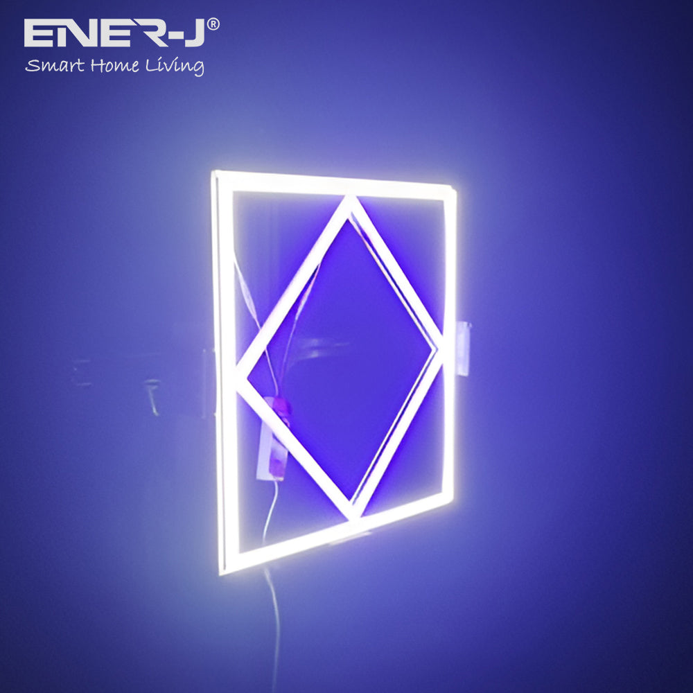 Ener-J Double Square Borderline LED Ceiling Panel 595x595mm 40W 6000K Daylight and Blue