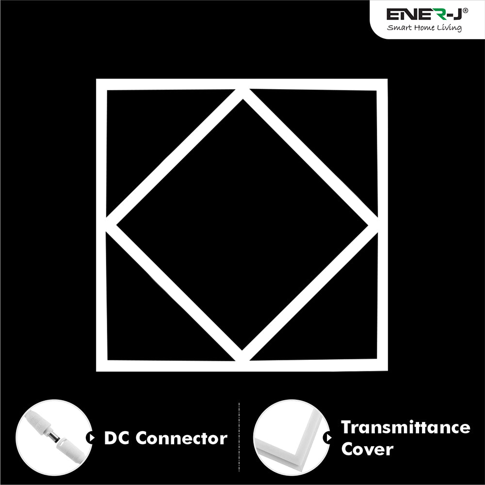 Ener-J Double Square Borderline LED Ceiling Panel 595x595mm 40W 6000K Daylight and Blue