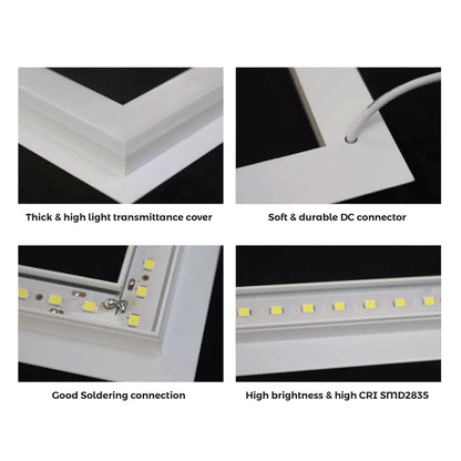 Ener-J Double Square Borderline LED Ceiling Panel 595x595mm 40W 6000K Daylight and Blue