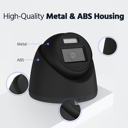 Smart Hybrid Light Full Colour Audio Fixed Turret Camera | T259B-HS | 3K 5MP, 2960×1665 @ 20 fps (Black)