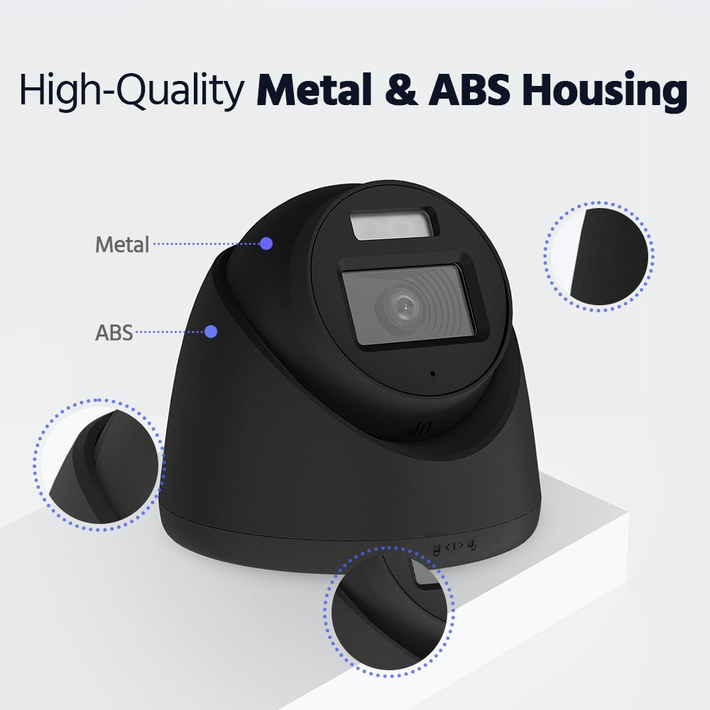 Smart Hybrid Light Full Colour Two-Way Audio Fixed Turret Camera | T259B-HT | 3K 5MP, 2960×1665 @ 20 fps (Black)