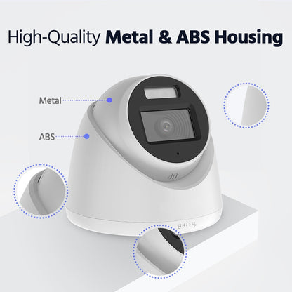 Smart Hybrid Light Full Colour Audio Fixed Turret Camera | T259W-HS | 3K 5MP, 2960×1665 @ 20 fps (White)