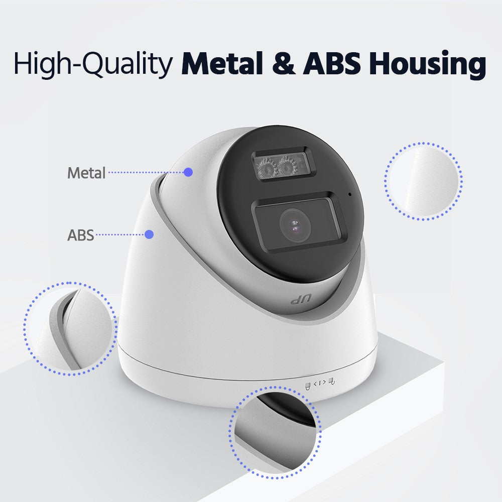 Smart Hybrid Light Full Colour Two-Way Audio Fixed Turret Camera | T259W-HT | 3K 5MP, 2960×1665 @ 20 fps (White)
