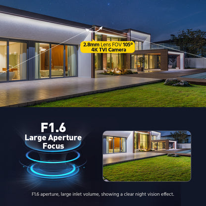 Smart Hybrid Light Full Colour Two-Way Audio Fixed Turret Camera | T289B-HT | 4K 8MP, 3840×2160 @ 15 fps (Black)